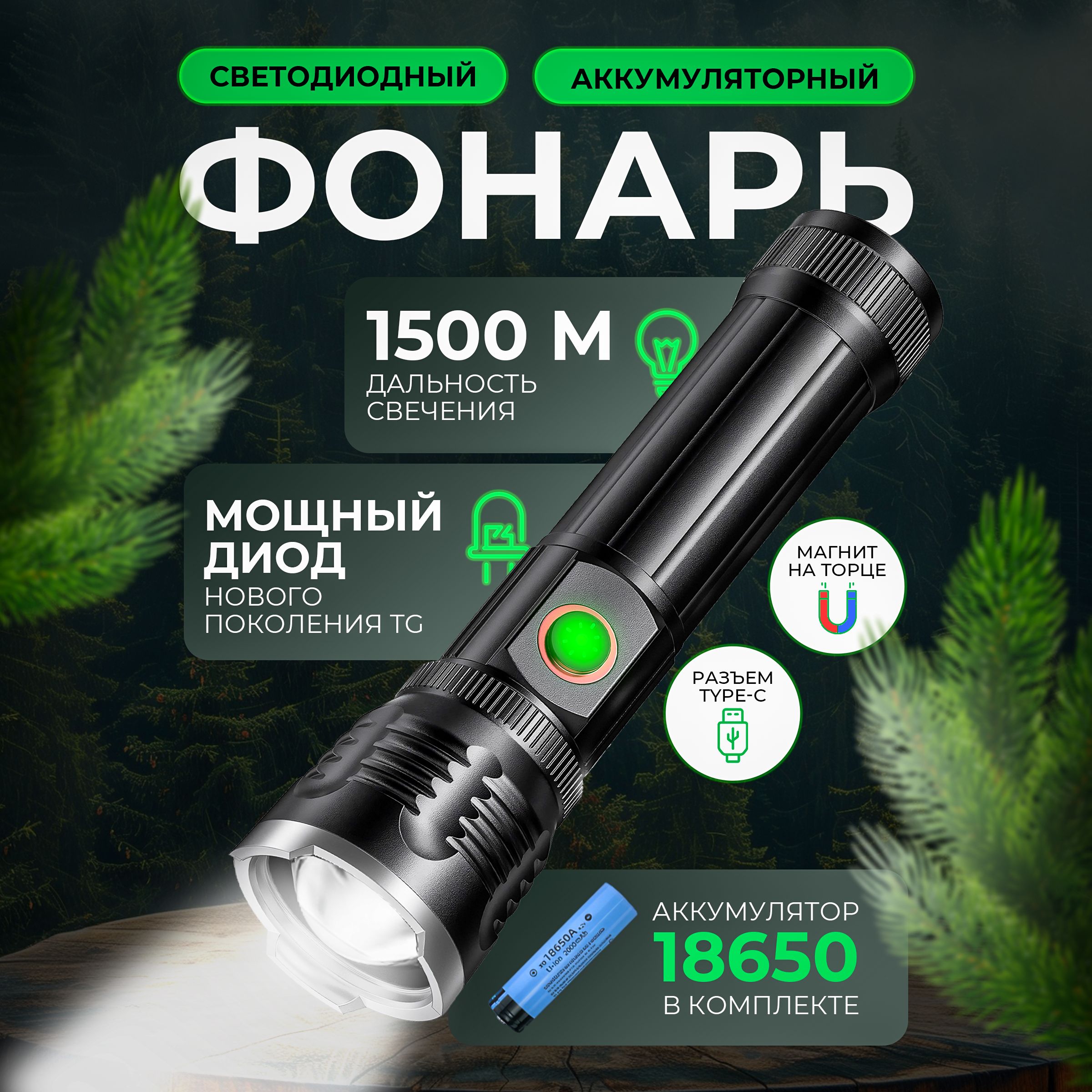 Фонарикручнойаккумуляторныйсмагнитом