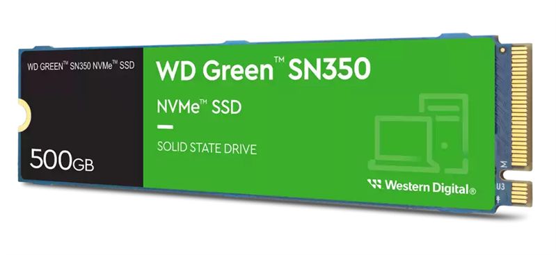 Western Digital 500 ГБ Внутренний SSD-диск SSD 500Gb WD Green SN350 (WDS500G2G0C)