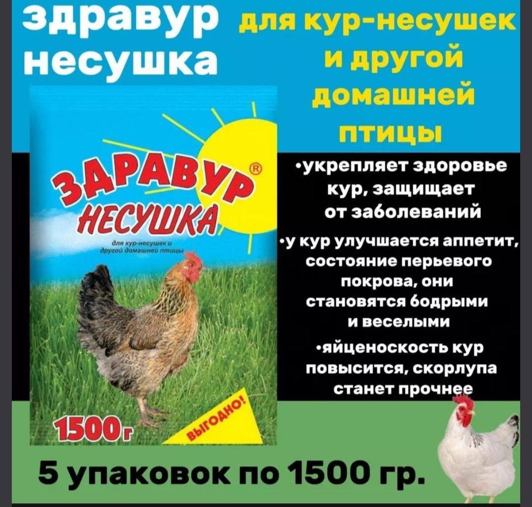 Здравур Несушка 5шт по 1500гр для кур- несушек и др. домашней птицы