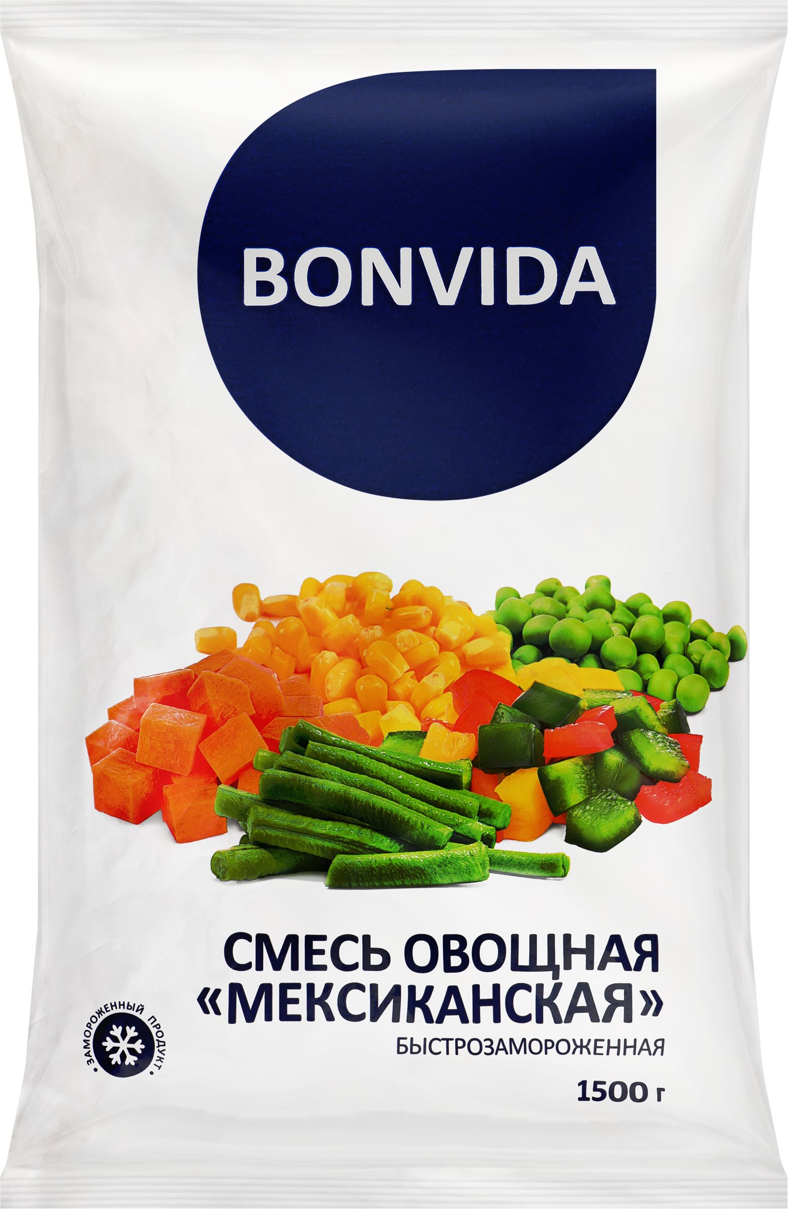 Смесь BONVIDA Мексиканская овощная замороженные, 1500г