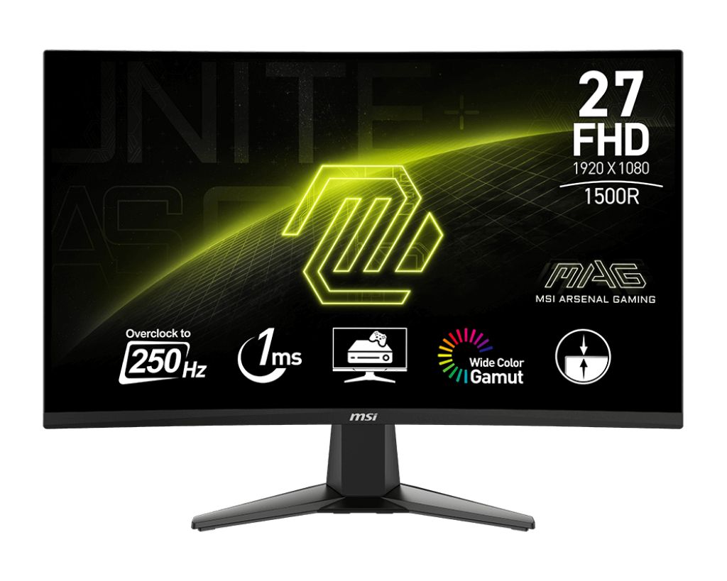 MSI27"МониторМониторMSIMAG27C6X,1920x1080,250Гц,VA,LED,3000:1,250Кд/м,черный,черный