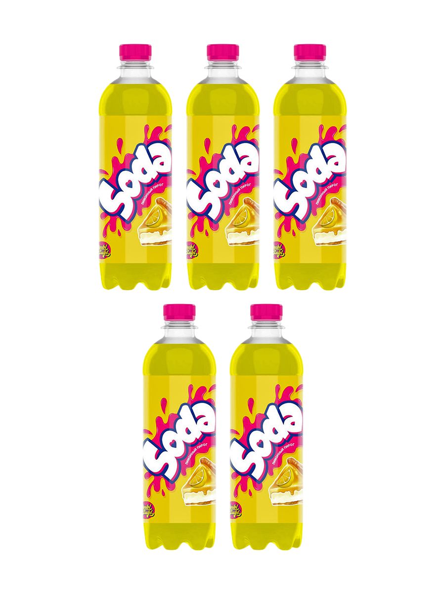 Газированный напиток Dubl Bubl Soda Luv Drink со вкусом лимонного пирога, 5 шт x 500 мл