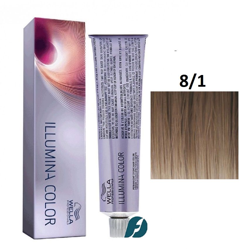 Wella Professionals Illumina Color 8/1 Крем-краска для волос - Светлый блонд пепельный, 60мл