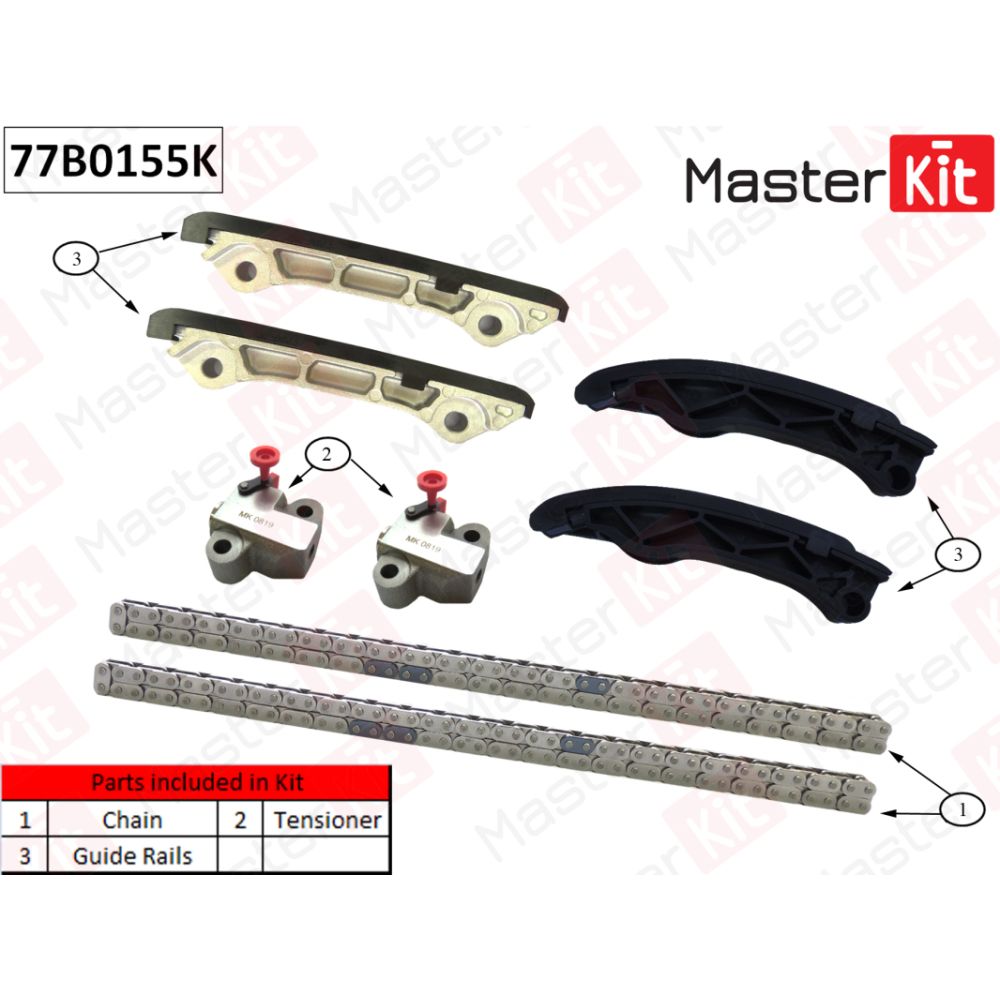 Комплект цепи ГРМ TOYOTA LAND CRUISER / LEXUS LX450D 1VDFTV MASTERKIT MASTERKIT 77B0155K