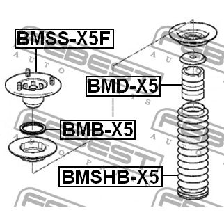 Подшипник опоры стойки BMW 5 E60 2001-2009 ECE переднего амортизатора BMB-X5 FEBEST FEBEST BMB-X5