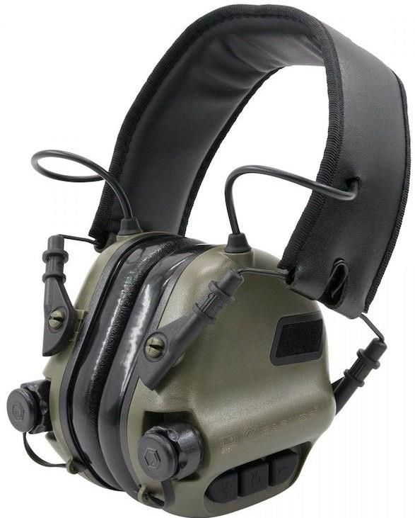 Тактические наушники EARMOR M31N MARK3-FG (FOLLIAGE GREEN) (нейлоновое оголовье под шлем, шумодавление активный - 84ДБ/пассивный - 22ДБ)