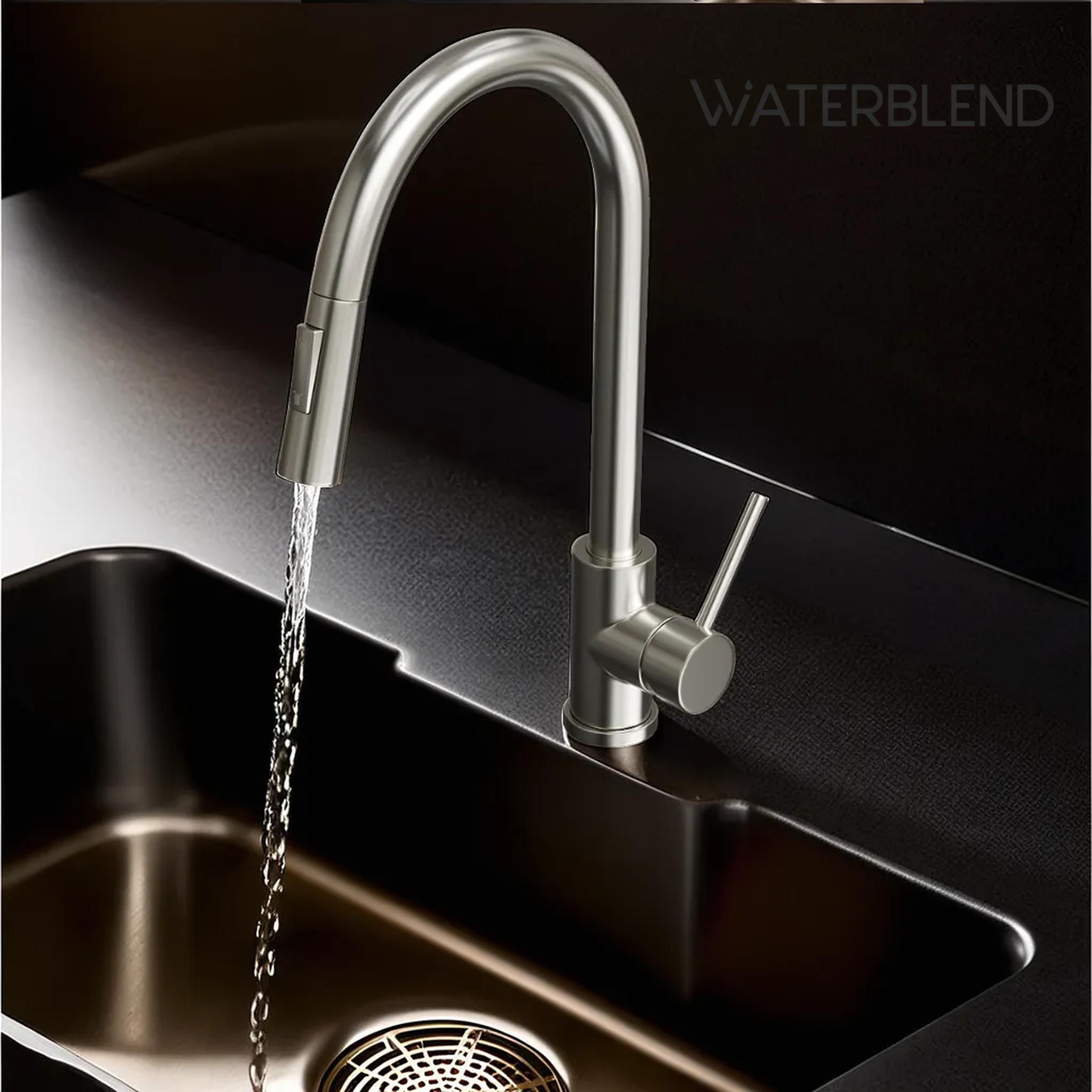 Смеситель для кухни из нержавеющей стали с выдвижным гибким изливом(图1)