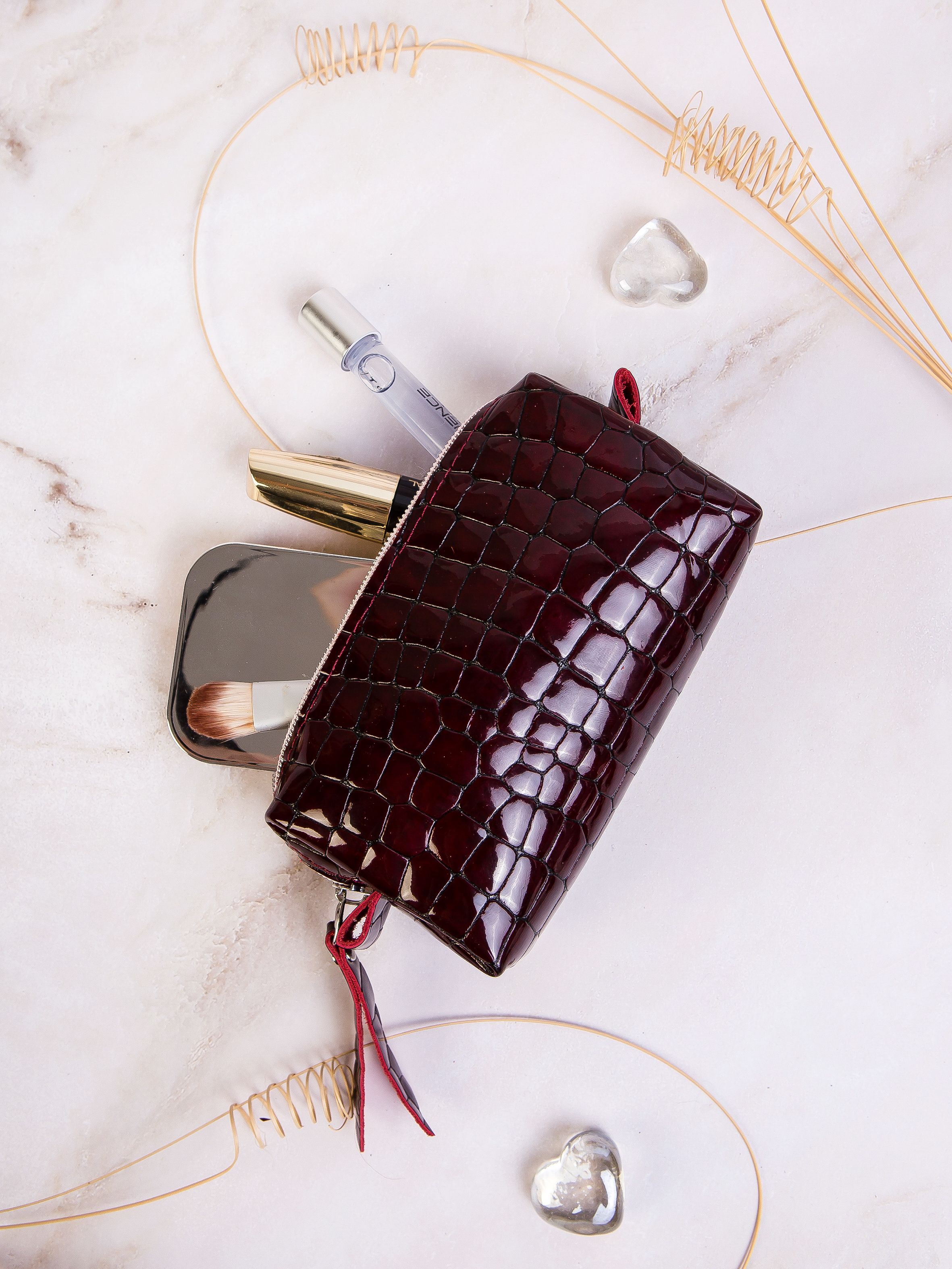 Косметичка женская маленькая кожаная красная вместительная Tanar's leather купить на OZON по низкой цене (1756738019)