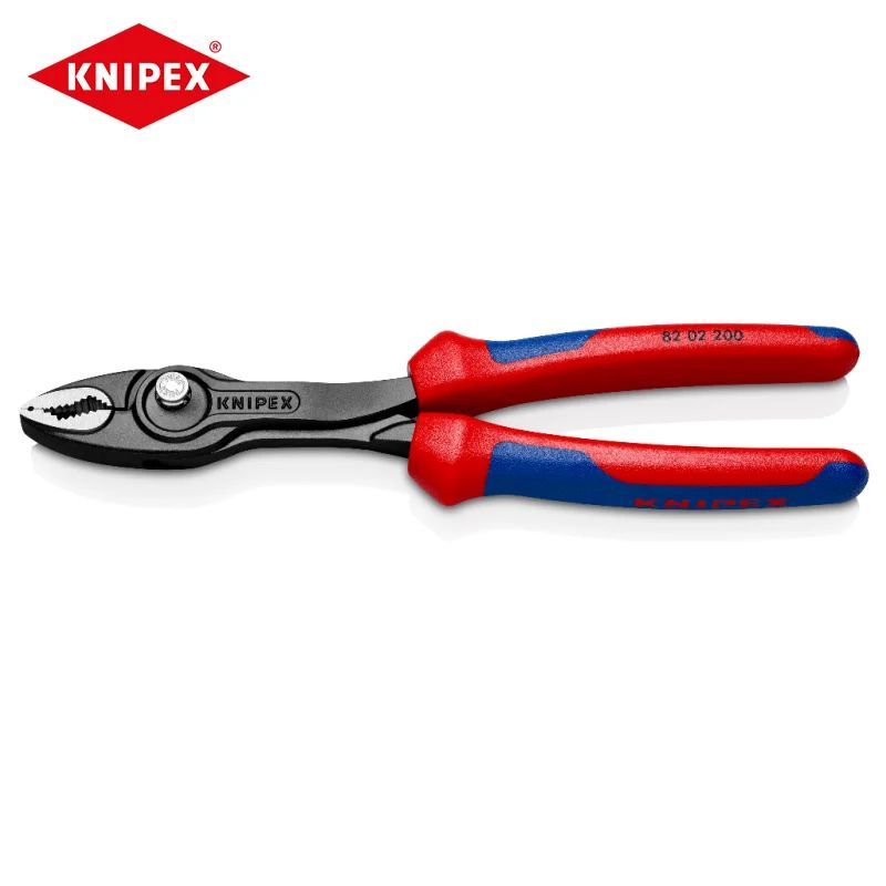 KNIPEX,Регулируемыешарнирно-губцевыеклещи,черныесдвойнымзахватомимногокомпонентнойвтулкой200мм,8202200