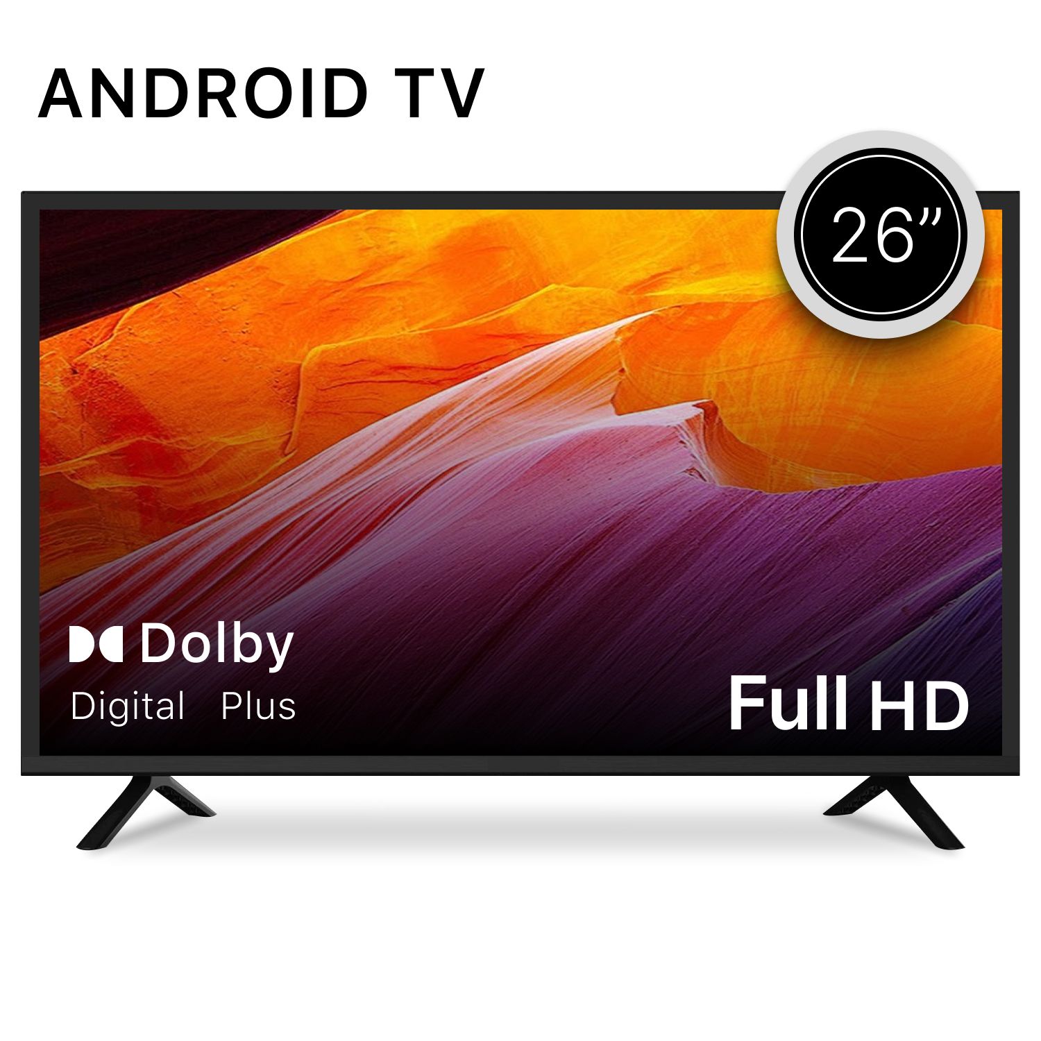 DwellBrandТелевизор26"FullHD,черный.Уцененныйтовар