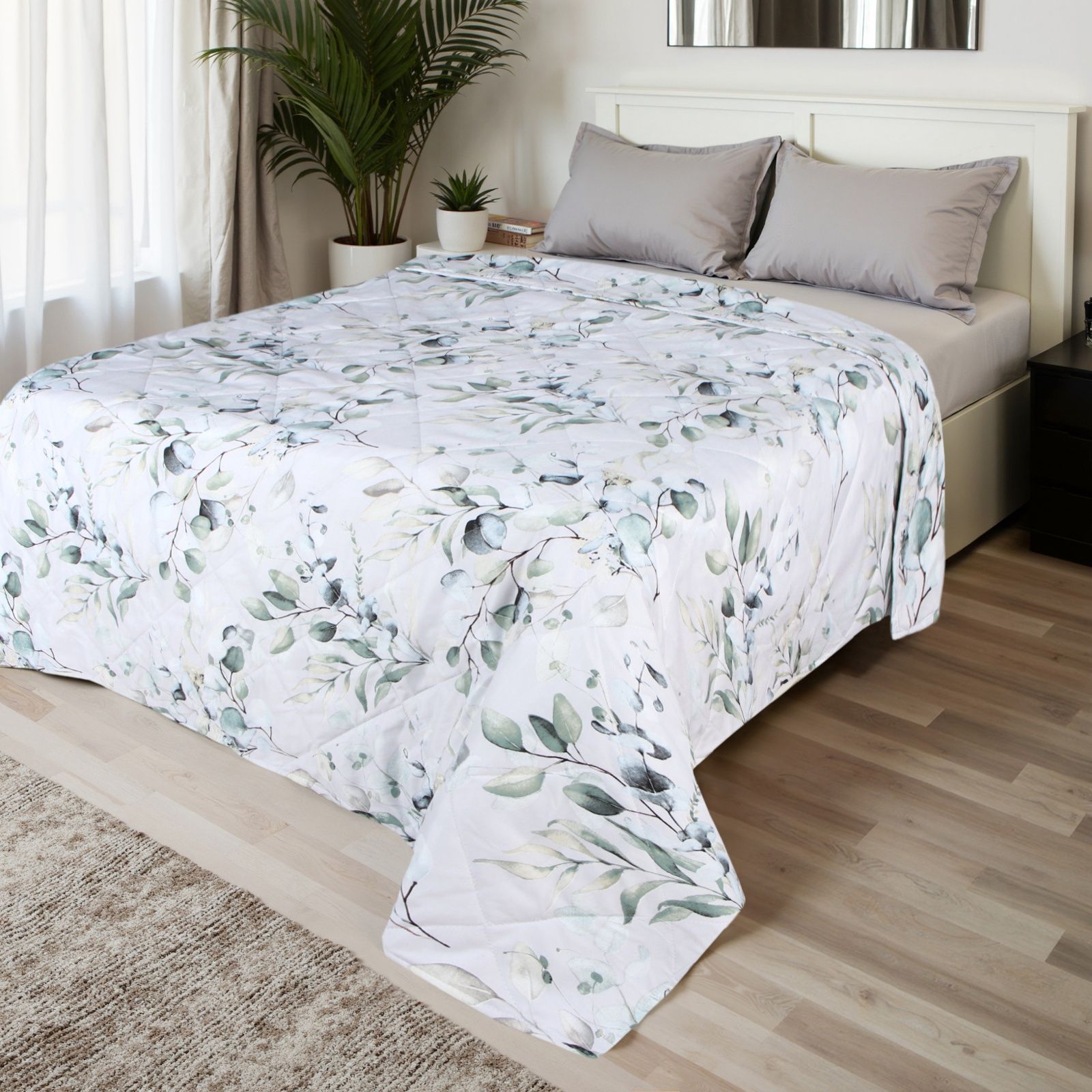 Покрывало на кровать 200х210, Эквалипт, Микрофибра