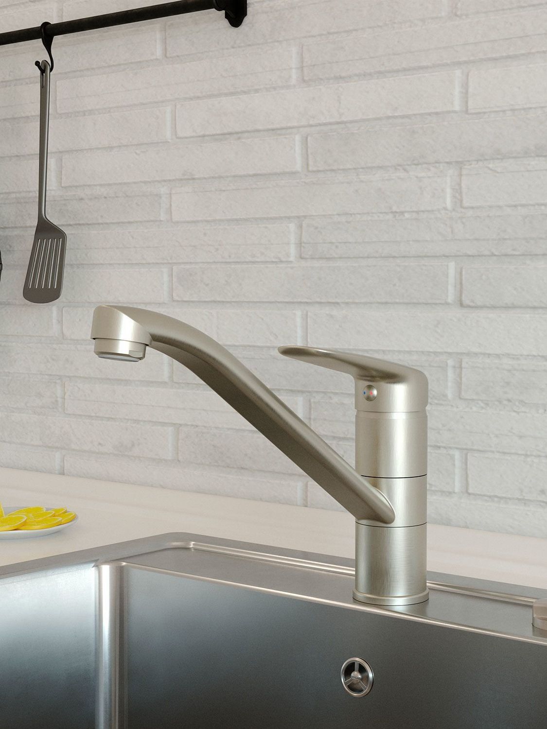 Фото товара на маркетплейсе ozon Смеситель для кухни IDDIS, съемный силиконовый аэратор, сатин, латунь, Male, MALBN00i05