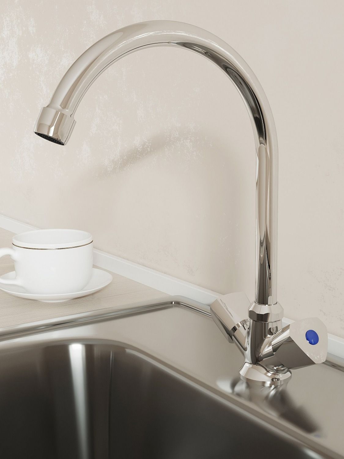 Фото товара на маркетплейсе ozon Смеситель для кухни Milardo, латунь, хром, Tring, TRISB0JM05