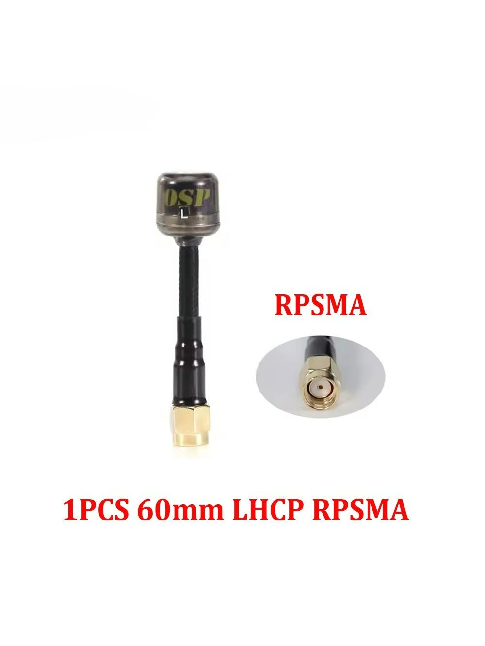 FlyFishRC Osprey 5.8Ghz LHCP 60mm RP-SMA Black Antenna