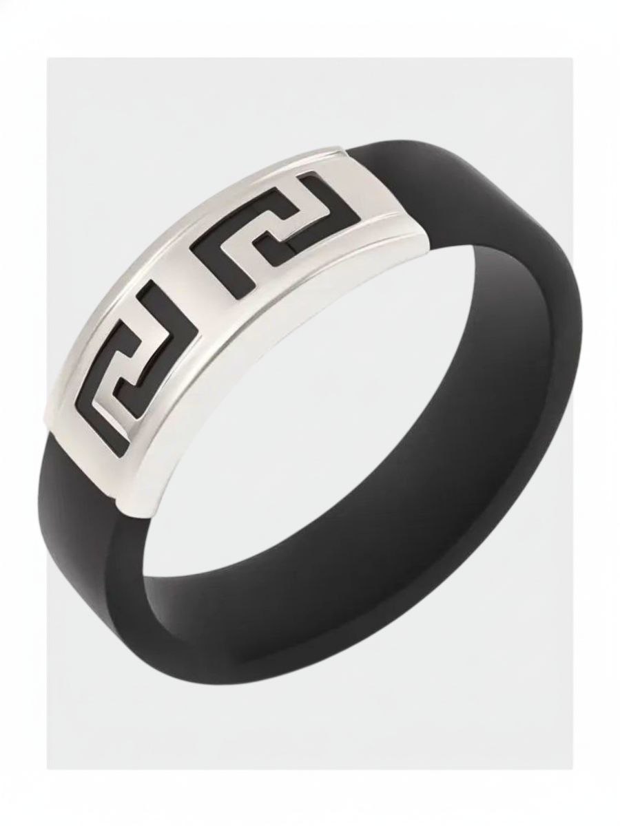 Каучуковое кольцо серебро 925 шинка 6 мм