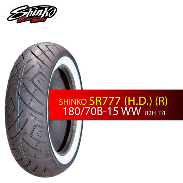 Shinko White Wall SR777 & SR777 H.D. Rear Tubeless Tire MU85B16 H.D