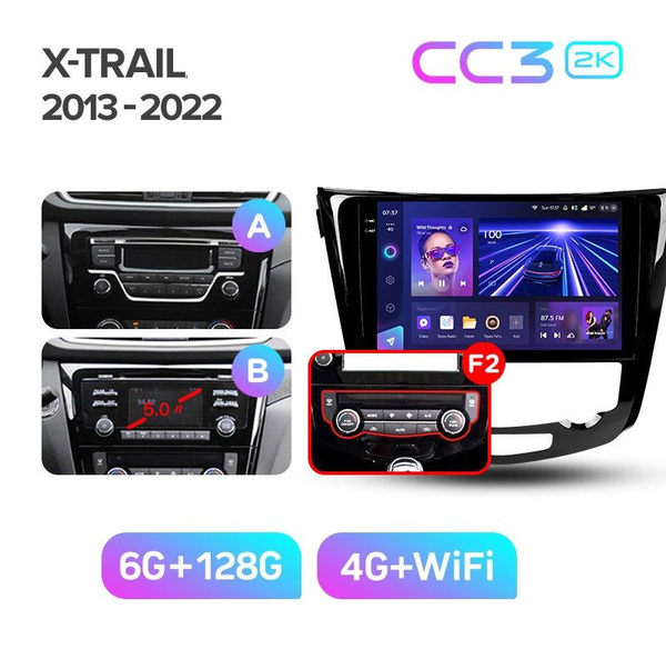 Магнитола TEYES NISSAN X-TRAIL T32 2014-2022 г. (Комплектация А,В) CC3 ...