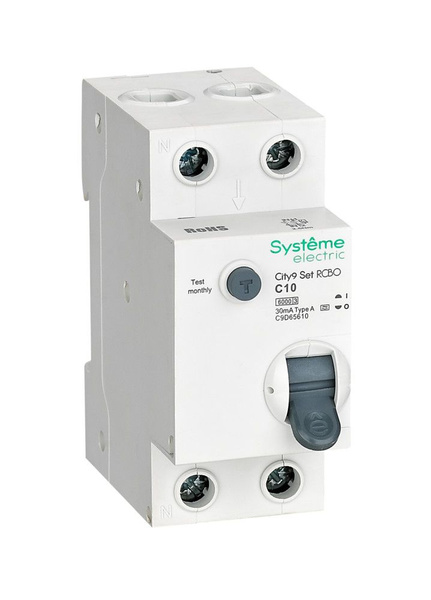 Дифференциальный автомат (АВДТ) 1P+N С 10А 6kA 30мА Тип-A 230В Systeme ...
