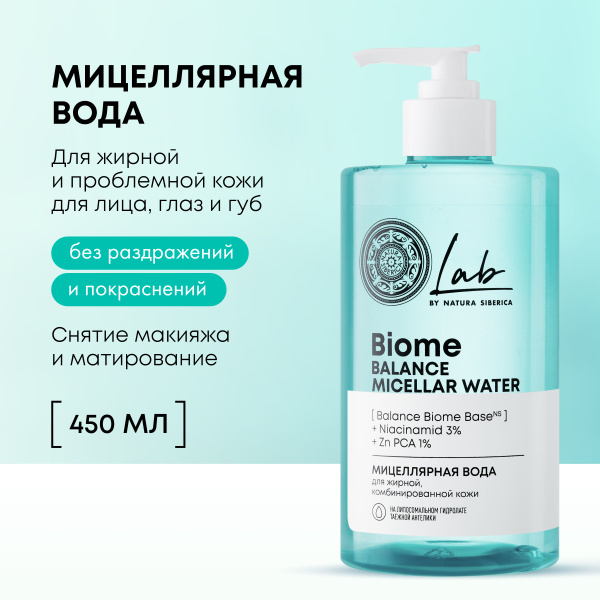 Мицеллярная вода Natura Siberica Lab Biome Balance для жирной ...