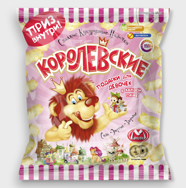 Кукурузные палочки Королевские с игрушкой для девочек 70 гр 3 шт ...