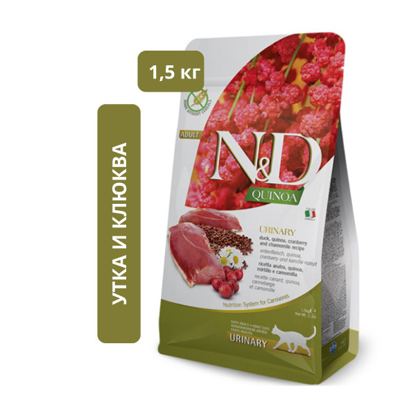 Корм для домашних животных Farmina N&D GF Quinoa Urinary Cat (Утка и ...