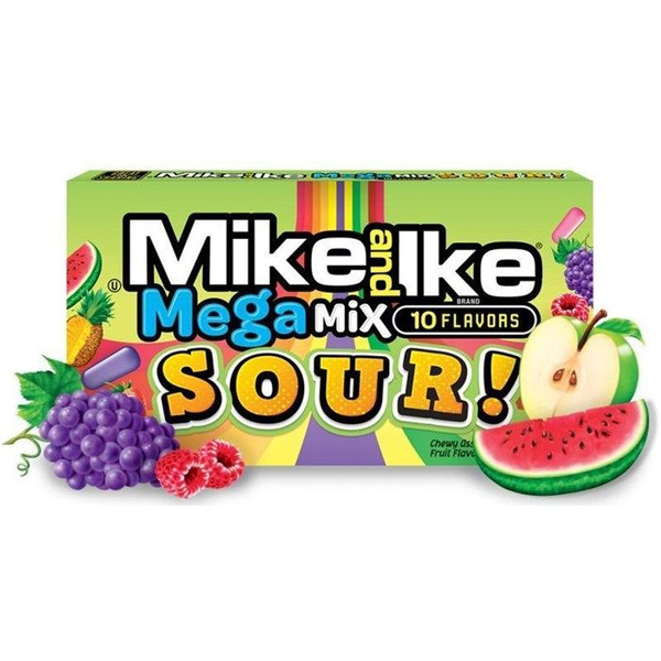 Конфеты Mike and Ike Mega Mix Sour! - супер кислый микс (США), 141 г ...