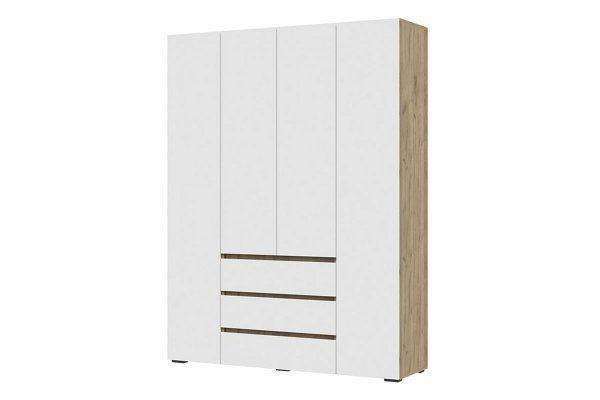 Шкаф распашной Шкаф 4-х створчатый "Хелен" ШК 05 с ящиками - Дуб крафт ...