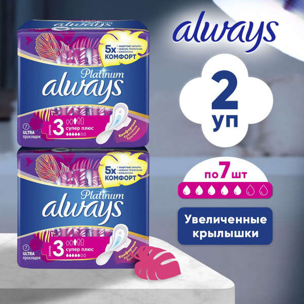 Прокладки женские гигиенические с крылышками ночные Always Ultra ...