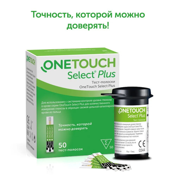 Тест-полоски OneTouch Select Plus №100 - купить с доставкой по выгодным ...