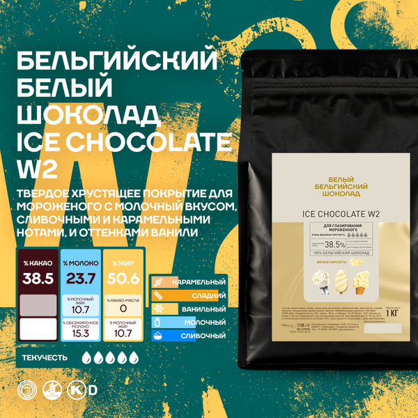 Бельгийский белый шоколад кондитерский для мороженого Ice Chocolate ...