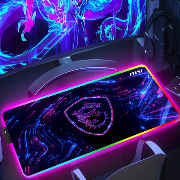 MSI Игровой коврик для мыши Светящийся коврик для мыши, XXL, черный ...