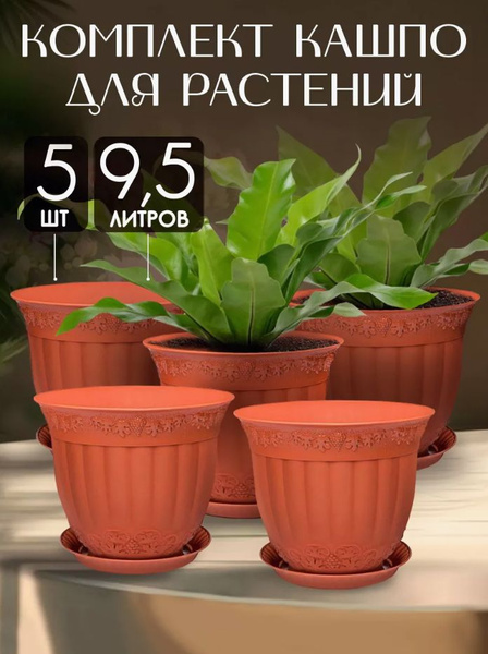 Горшок, кашпо для цветов растений, цветочный пластиковый для балкона ...