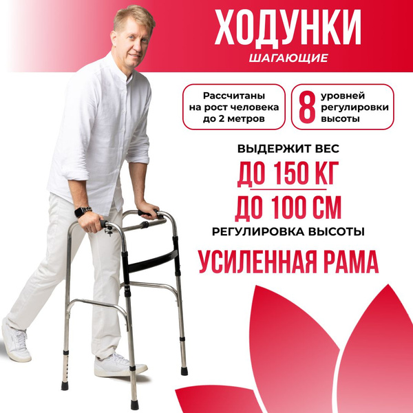 Ходунки для взрослых и пожилых шагающие, складные медицинские с ...