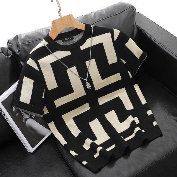Футболка Fendi, размер 56, цвет черный, Хлопок 90% волокно 10% - купить ...