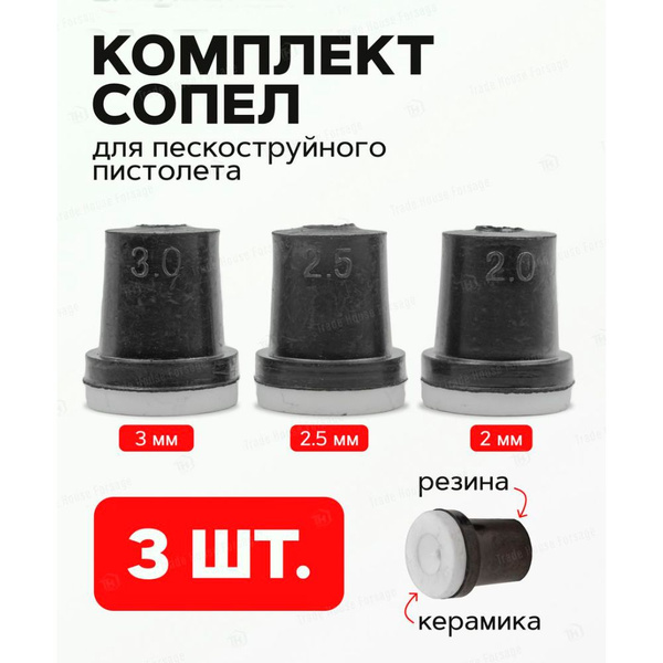 Комплект сопел для пескоструйного пистолета 3 шт. купить на OZON по ...