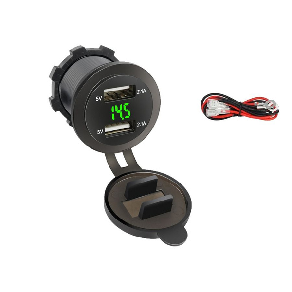 Автомобильная встраиваемая USB розетка (2 порта 2,1А+2,1А) с ...