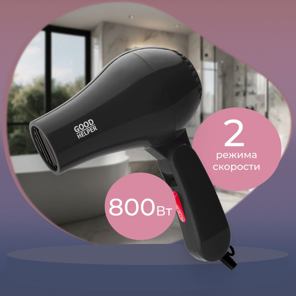 Фен для волос GoodHelper HD-F082, красный, белый - купить по выгодным ...