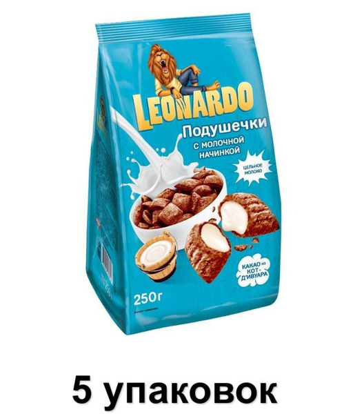 Leonardo Хлопья Подушечки с молoчной начинкой, 250 г, 5 уп - купить с ...