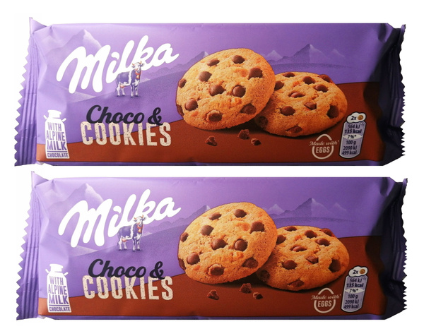 Печенье Milka Choco & Cookies / Милка с кусочками молочного шоколада из ...