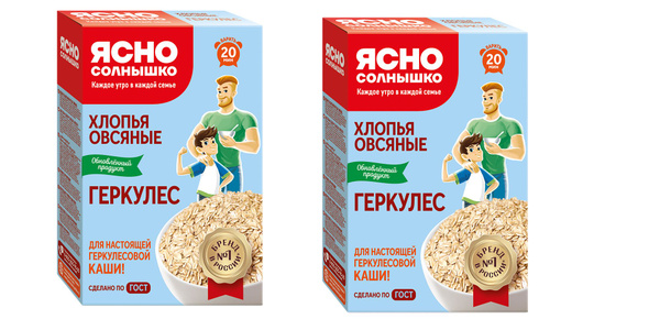 Хлопья овсяные Геркулес Ясно Солнышко 2 шт по 450 г - купить с ...