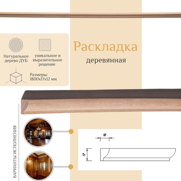 Раскладка деревянная из дуба, WOODINT, PM0070000D1.8 - купить с ...