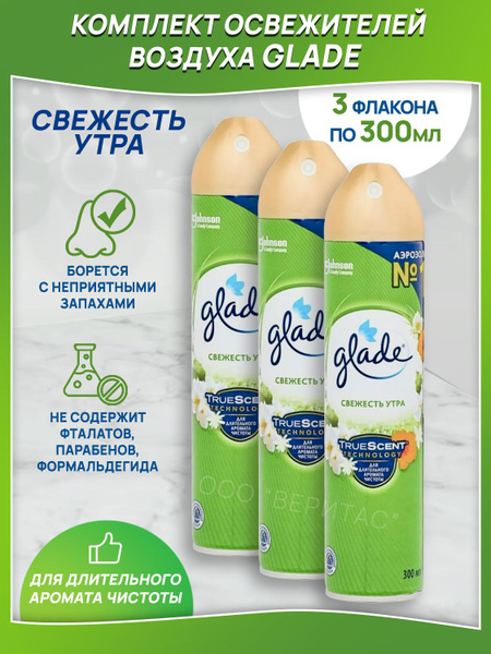 Освежитель воздуха Glade Свежесть Утра 300 мл х 3 шт - купить с ...