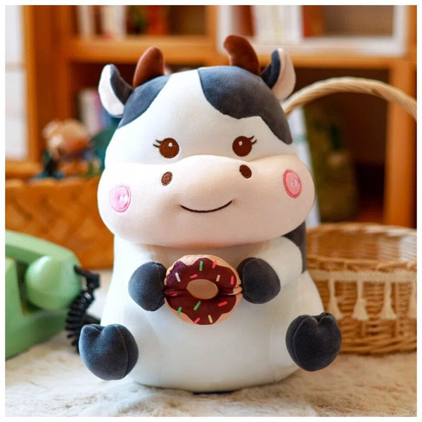 Мягкая игрушка Коровка с пончиком 30 см, коровка - купить с доставкой ...