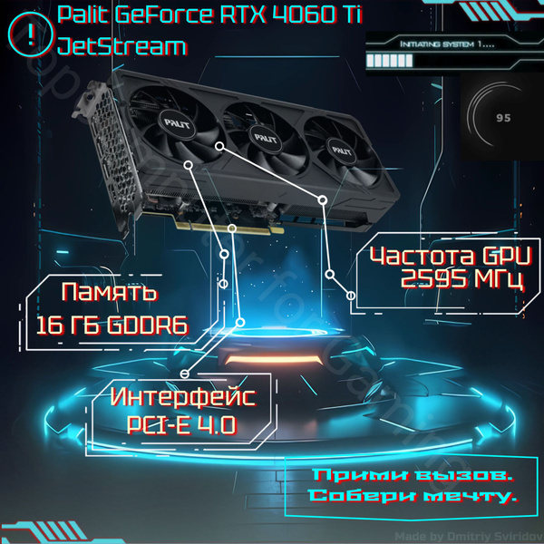 Характеристики Palit Видеокарта GeForce RTX 4060 Ti RTX 4060 Ti ...