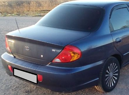 Бампер задний Kia Spectra Киа Спектра (2004-2011) МЕРЦАЮЩИЙ СИНИЙ ...