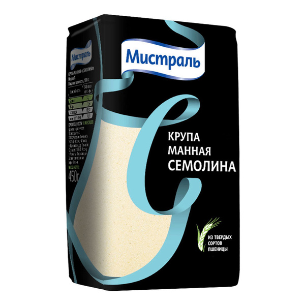 Крупа манная Мистраль Семолина из твердых сортов пшеницы 450 г - купить ...