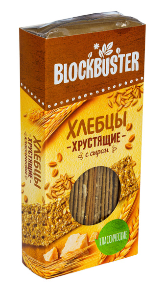 Хлебцы Blockbuster ржаные с сыром сорта пармезан, хрустящие, 130 г ...