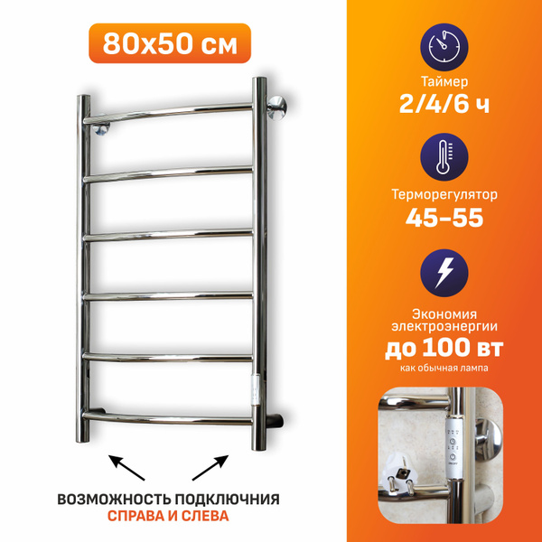 Полотенцесушитель Электрический SanLink 500мм 800мм форма Лесенка ...