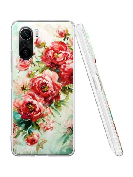 Силиконовый чехол Mcover для Poco F3 (Поко Ф3), Акварельные цветы v.4 ...