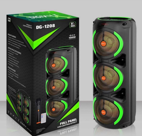 Напольная колонка DIGIVOLT DG-1208 8"/1000WPMPO/микрофон (черный ...